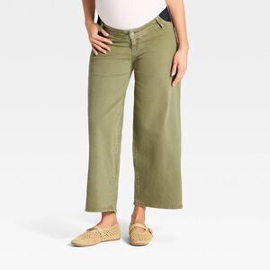 Isabel Maternity by Ingrid & Isabel Olive Wide Leg Pants